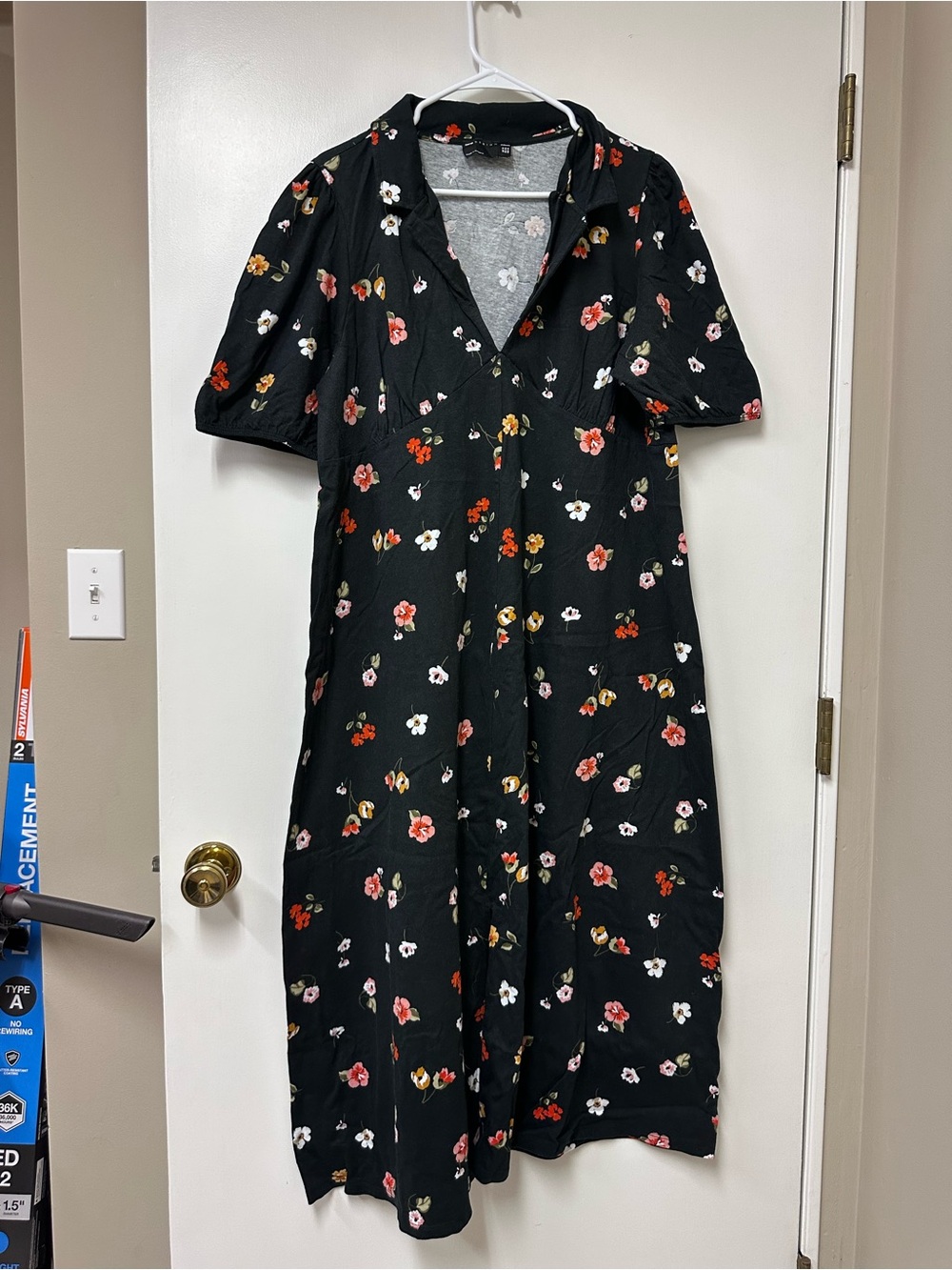 ASOS Black Floral Midi Dress